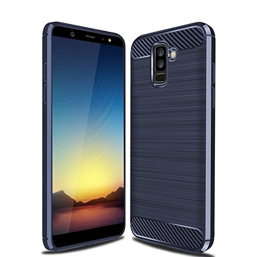 Cruzerlite Galaxy A6 Plus 2018 hülle, Galaxy A6+ hülle, Carbon Fiber Shock Absorption Slim TPU Cover Schutzhülle für Samsung Galaxy A6 Plus 2018 (Blue) von Cruzerlite