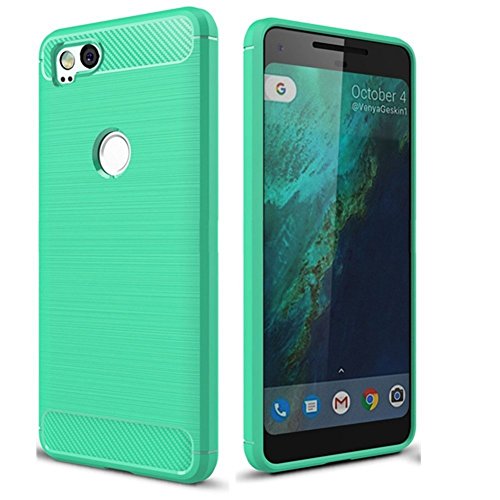Cruzerlite für Google Pixel 2 hülle, Kohlefaser Textur Design Abdeckung Anti-Scratch Stoßdämpfung für Google Pixel 2 case (2017) (Teal) von Cruzerlite