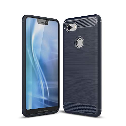 Cruzerlite Google Pixel 3 XL hülle, Carbon Fiber Shock Absorption Slim TPU Cover Schutzhülle für Google Pixel 3 XL (Blue) von Cruzerlite