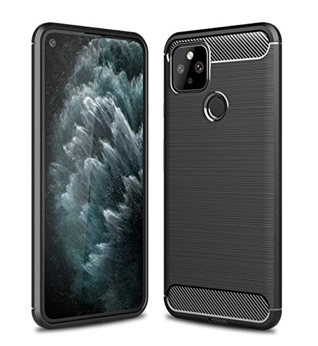 Cruzerlite Google Pixel 5 hülle, Carbon Fiber Texture Design Cover Anti-Scratch Shock Absorption Case Schutzhülle für Google Pixel 5 (2020) (Black) von Cruzerlite