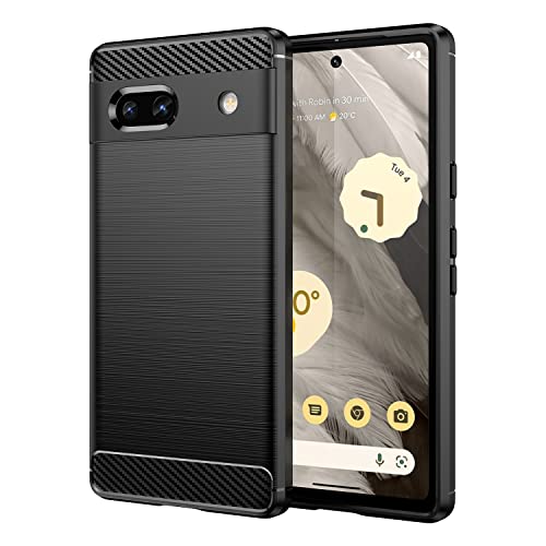 Cruzerlite Google Pixel 7a hülle, Carbon Fiber Texture Design Shock Absorption Schutzhülle für Google Pixel 7a 5G hülle (2023) (Black) von Cruzerlite