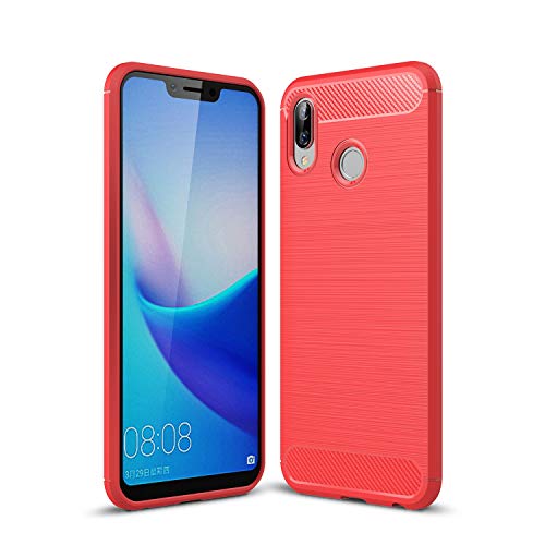 Cruzerlite Honor Play hülle, Huawei Honor Play hülle, Carbon Fiber Shock Absorption Slim TPU Cover Schutzhülle für Huawei Honor Play (Red) von Cruzerlite