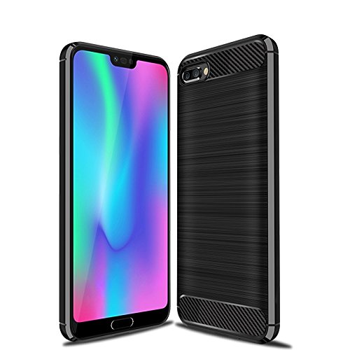 Cruzerlite Huawei Honor 10 hülle, Carbon Fiber Shock Absorption Slim TPU Cover Schutzhülle für Huawei Honor 10 (Black) von Cruzerlite