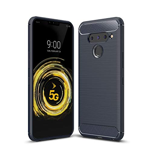 Cruzerlite für LG V50 hülle, für LG V50 ThinQ hülle, Carbon Fiber Texture Design Back Cover Anti-Scratch Shock Absorption Schutzhülle für LG V50 ThinQ Case (Blue) von Cruzerlite