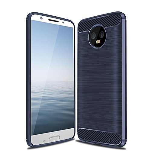 Cruzerlite für Moto G6 Plus hülle, Kohlefaser Textur Design Abdeckung Anti-Scratch Stoßdämpfung Schutzhülle für für Moto G6 Plus Case/für Motorola G6 Plus hülle (Blue) von Cruzerlite