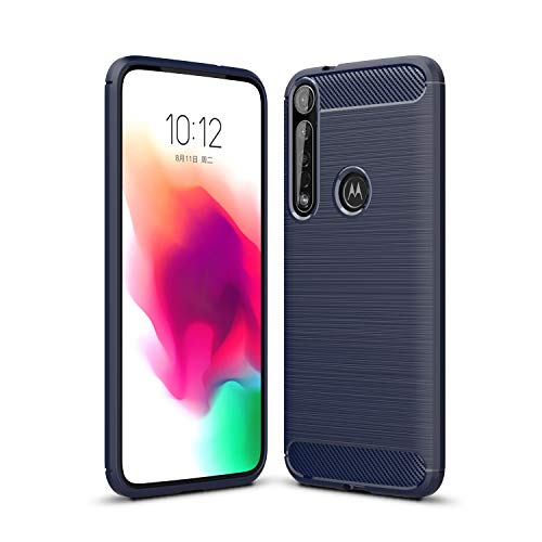 Cruzerlite für Moto G8 Plus hülle, Kohlefaser Textur Design Abdeckung Anti-Scratch Stoßdämpfung Schutzhülle für Moto G8 Plus Case (Blue) von Cruzerlite