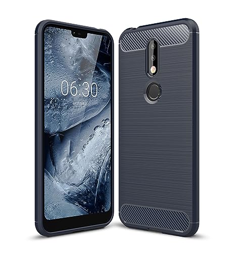 Cruzerlite Nokia 7.1 hülle, Carbon Fiber Shock Absorption Slim TPU Cover Schutzhülle für Nokia 7.1 (2018) (Blue) von Cruzerlite