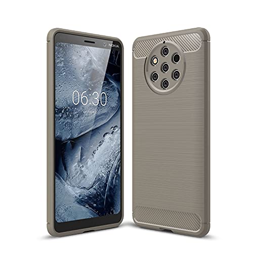 Cruzerlite für Nokia 9 PureView hülle, Kohlefaser Textur Design Abdeckung Anti-Scratch Stoßdämpfung Schutzhülle für Nokia 9 PureView Case (Gray) von Cruzerlite