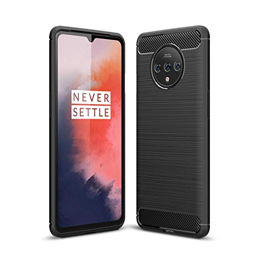 Cruzerlite OnePlus 7T hülle, Carbon Fiber Texture Design Cover Anti-Scratch Shock Absorption Case Schutzhülle für OnePlus 7T (Black) von Cruzerlite