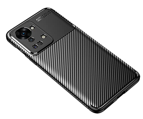 Cruzerlite OnePlus Nord 2T hülle, Carbon Fiber Texture Design Shock Absorption Schutzhülle für OnePlus Nord 2T 5G hülle (2022) (Carbon Black) von Cruzerlite