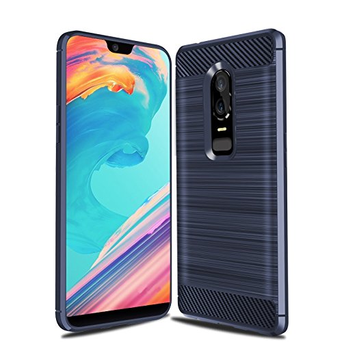 Cruzerlite für Oneplus 6 hülle, Kohlefaser Textur Design Abdeckung Anti-Scratch Stoßdämpfung Schutzhülle für Oneplus 6 Case (Blue) von Cruzerlite