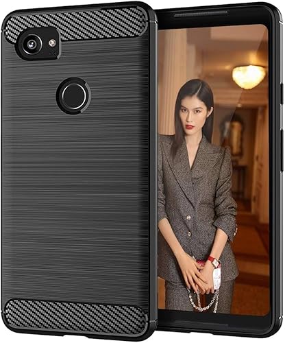 Cruzerlite für Google Pixel 2 XL hülle, Kohlefaser Textur Design Abdeckung Anti-Scratch Stoßdämpfung Schutzhülle für Google Pixel 2 XL Case (Black) von Cruzerlite