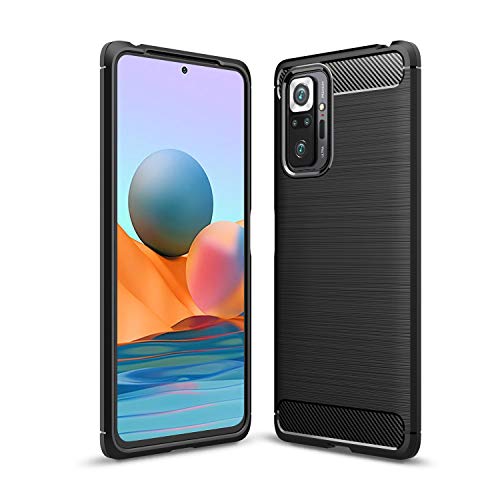 Cruzerlite Redmi Note 10 Pro hülle, Redmi Note 10 Pro Max hülle, Carbon Fiber Texture Design Cover Anti-Scratch Shock Absorption Case Schutzhülle für Redmi Note 10 Pro/ 10 Pro Max (Black) von Cruzerlite