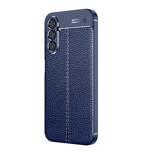 Cruzerlite Samsung Galaxy A14 hülle, Carbon Fiber Texture Design Shock Absorption Schutzhülle für Samsung Galaxy A14 5G hülle (Leather Blue) von Cruzerlite