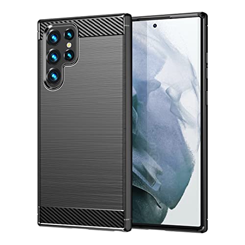 Cruzerlite für Samsung Galaxy S23 Ultra hülle, Carbon Fiber Texture Design Cover Anti-Scratch Shock Absorption Case Schutzhülle für Samsung Galaxy S23 Ultra (2023) (Black) von Cruzerlite