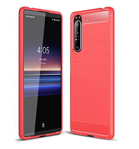 Cruzerlite Sony Xperia 1 II hülle, Carbon Fiber Texture Design Cover Anti-Scratch Shock Absorption Case Schutzhülle für Sony Xperia 1 II (Red) von Cruzerlite