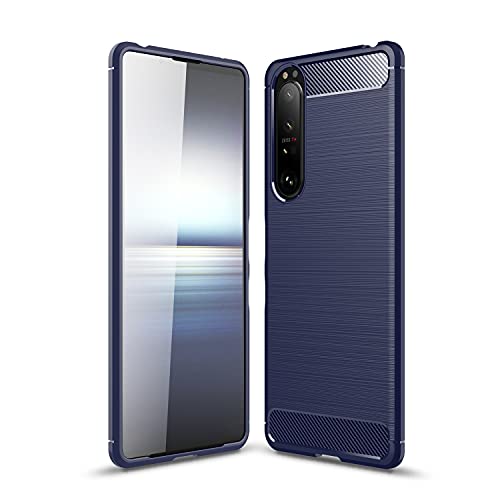 Cruzerlite für Sony Xperia 1 III hülle, Kohlefaser Textur Design Abdeckung Anti-Scratch Stoßdämpfung Schutzhülle für Sony Xperia 1 III Case (2021) (Blue) von Cruzerlite