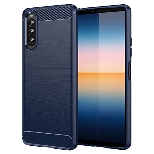 Cruzerlite Sony Xperia 10 IV hülle, Carbon Fiber Texture Design Shock Absorption Schutzhülle für Sony Xperia 10 IV 5G hülle (2022) (Blue) von Cruzerlite