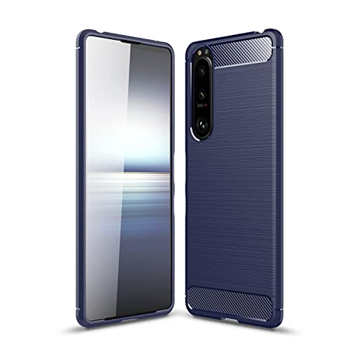 Cruzerlite Case für Sony Xperia 5 iii hülle, Carbon Fiber Texture Design Cover Anti-Scratch Shock Absorption Case Schutzhülle für Sony Xperia 5 iii (2021) (Blue) von Cruzerlite