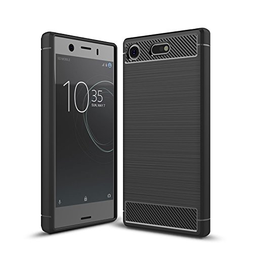 Cruzerlite für Sony Xperia XZ1 Compact hülle, Kohlefaser Textur Design Abdeckung Anti-Scratch Stoßdämpfung Schutzhülle für Sony Xperia XZ1 Compact Case (2017) (Black) von Cruzerlite