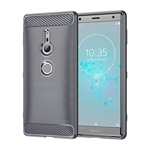 Cruzerlite Sony Xperia XZ2 hülle, Sony Xperia XZ2 Schutzhülle, Carbon Fiber Shock Absorption Slim TPU Cover Schutzhülle für Sony Xperia XZ2 (2018) (Gray) von Cruzerlite