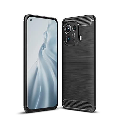 Cruzerlite Xiaomi Mi 11 Pro hülle, Carbon Fiber Texture Design Cover Anti-Scratch Shock Absorption Case Schutzhülle für Xiaomi Mi 11 Pro (2021) (Black) von Cruzerlite