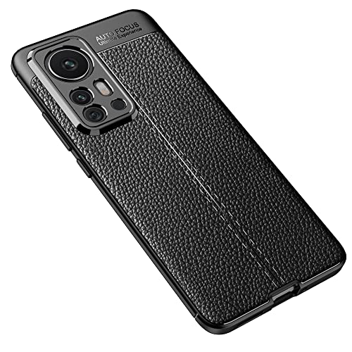 Cruzerlite Xiaomi Mi 12 Pro hülle, Carbon Fiber Texture Design Cover Anti-Scratch Shock Absorption Case Schutzhülle für Xiaomi Mi 12 Pro (2022) (Leather Black) von Cruzerlite
