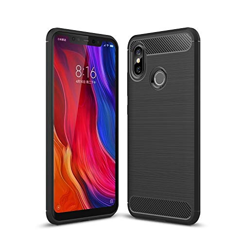 Cruzerlite für Xiaomi Mi 8 hülle, Kohlefaser Textur Design Abdeckung Anti-Scratch Stoßdämpfung Schutzhülle für Xiaomi Mi 8 Case (Black) von Cruzerlite