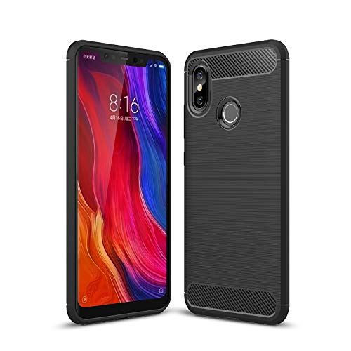 Cruzerlite Xiaomi Mi 8 hülle, Carbon Fiber Shock Absorption Slim TPU Cover Schutzhülle für Xiaomi Mi 8 (Black) von Cruzerlite