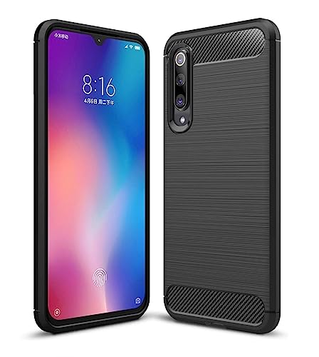 Cruzerlite Xiaomi Mi 9 SE hülle, Carbon Fiber Shock Absorption Slim TPU Cover Schutzhülle für Xiaomi Mi 9 SE (Black) von Cruzerlite