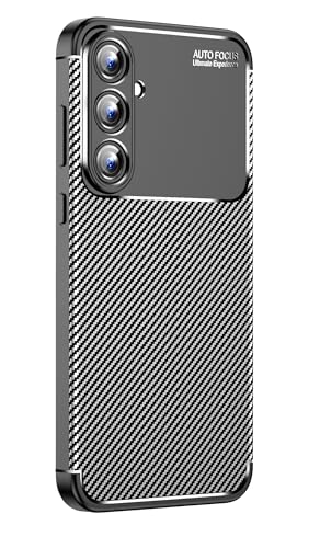 Cruzerlite hülle Compatible with Samsung Galaxy A55 hülle, Carbon Fiber Texture Design Shock Absorption Schutzhülle for Samsung Galaxy Galaxy A55 5G Case (Carbon Black) von Cruzerlite