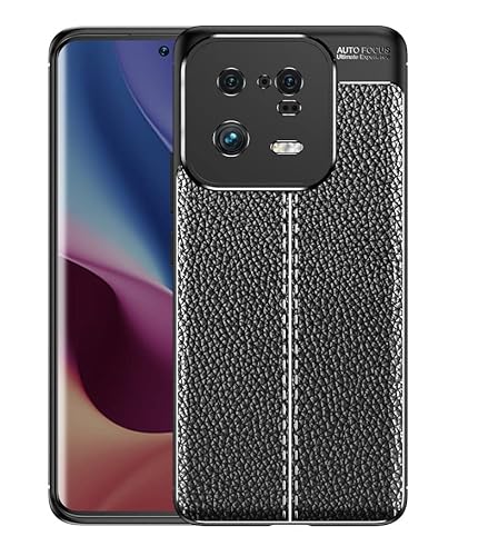 Xiaomi 13 Pro hülle, Cruzerlite Carbon Fiber Texture Design Shock Absorption Schutzhülle für Xiaomi Mi 13 Pro hülle (2022) (Leather Black) von Cruzerlite