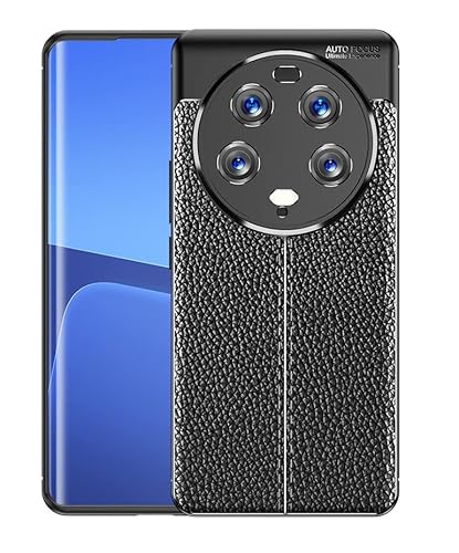 Cruzerlite Xiaomi Mi 13 Ultra hülle, Carbon Fiber Texture Design Cover Anti-Scratch Shock Absorption Case Schutzhülle für Xiaomi Mi 13 Ultra (2023) (Leather Black) von Cruzerlite
