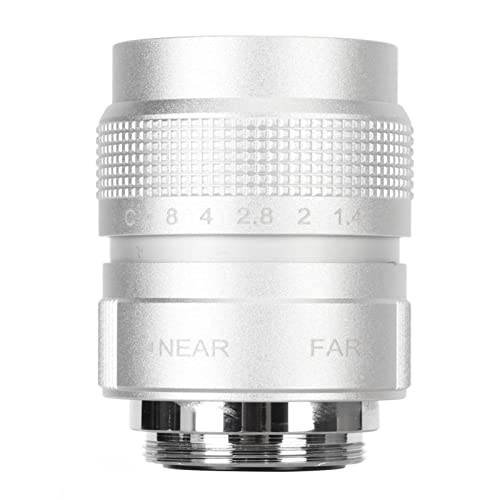 25mm F1.4 CCTV -Objektiv, C -Mount -Kamera -Objektiv mit 19,6 Weitansichtswinkel, Klare Effiziente Leichte Leitungshandbuch Fokus Fotografie Objektiv für Laden, Parken, Lagerhaus von Cryfokt