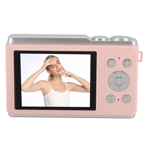 4K 50MP Digitalkamera mit 2,8-Zoll-Bildschirm, Autofokus-Vlogging-Kamera mit 16-fachem Digitalzoom, Blitz und Anti-Shake-Funktion für Teenager, Erwachsene und Anfänger, (PINK) von Cryfokt