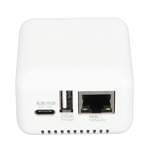 Cryfokt LAN Print Share Server, leichter 100–240 V 5 V USB-Druckserver für Windows XP Computer (US-Stecker), (Cryfokte7imdsawyc-11) von Cryfokt