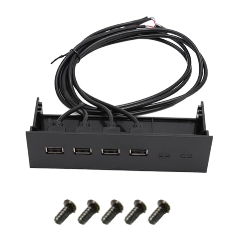 Cryfokt USB-Frontplatten-Hub mit 4 Anschlüssen, Hochgeschwindigkeits-USB 2.0-HD-Ausgangsanschluss, Mikrofon-Eingangsanschluss, Plug-and-Play, USB 3.0 Hub 4 Ports Frontplatte Zum von Cryfokt