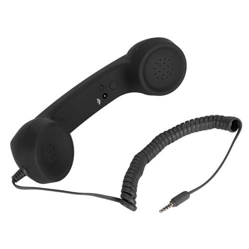 Retro-Telefonhörer, Schnurloses Mobiltelefon mit 3,5-mm-Buchse, Strahlungssichere USB-Handys für Mobiltelefone, Kabellose Handset-Receiver-Kopfhörer mit Integriertem (Black) von Cryfokt