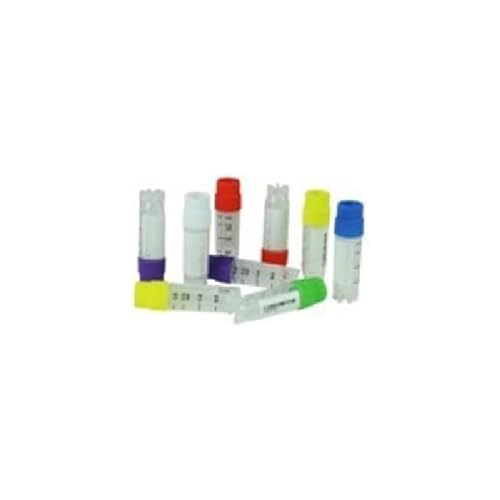 Cryomaster 4-6102 Kryoröhrchen, 2,0 mL, Außengewinde, grüne Schraubkappe, Standring, 1D-Barcode Seitlich (500-er Pack) von Cryomaster
