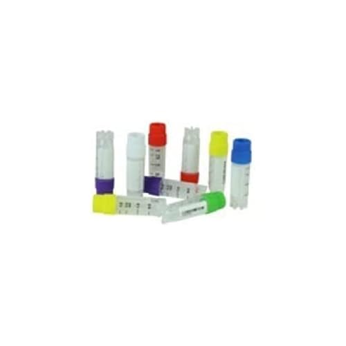 Cryomaster Kryoröhrchen, 2.0mL, Außengewinde, Grüne Schraubkappe, Standring, 1D-Barcode Seitlich, 500 Stück von Cryomaster