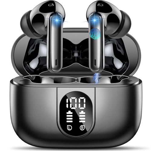 Bluetooth Kopfhörer, Kopfhörer Kabellos Bluetooth 5.3, In Ear Kopfhörer mit 4 Mic, 2024 Neue ENC Noise Cancelling Earbuds, 40 Std Immersiver Deep Bass Earbuds, IP7 Wasserdicht Ohrhörer LED-Anzeige von Csasan