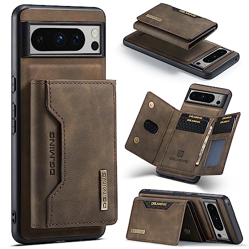 Cseoteo DG.MING Wallet Case for Google Pixel 8 Pro, Premium Leather Phone Case Back Cover Magnetic Detachable with Trifold Wallet Card Holder Pocket for Google Pixel 8 Pro (Coffee) von Cseoteo