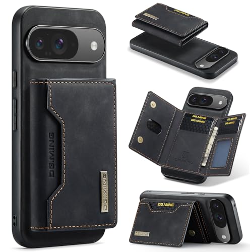 DG.MING Brieftaschen-Schutzhülle für Google Pixel 9 / Google Pixel 9 Pro, Premium-Leder, stoßfest, magnetisch, abnehmbar, mit dreifach faltbarem Brieftaschenformat, Kartenfächern, Ständer (Schwarz) DG.MING Brieftaschen-Schutzhülle für Google Pixel 9 / Google Pixel 9 Pro, Premium-Leder, stoßfest, magnetisch, abnehmbar, mit dreifach faltbarem Brieftaschenformat, Kartenfächern, Ständer (Schwarz) von Cseoteo