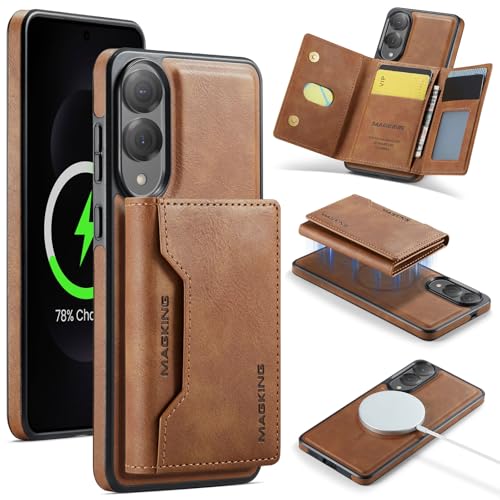 Schutzhülle für Samsung Galaxy S25 Edge, starke magnetische Rückseite, kompatibel mit MagSafe, Retro-Leder, stoßfeste Handyhülle mit abnehmbarem dreifach faltbarem RFID-Kartenhalter Schutzhülle für Samsung Galaxy S25 Edge, starke magnetische Rückseite, kompatibel mit MagSafe, Retro-Leder, stoßfeste Handyhülle mit abnehmbarem dreifach faltbarem RFID-Kartenhalter von Cseoteo