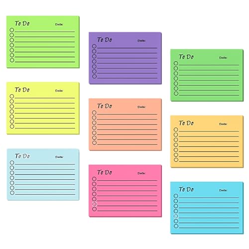 Csirnto Haftnotizen 9 Stück Notizzettel Tagesliste Notizblock To Do Liste Haftnotizen Notizzettel Linierte Sticky Notes Selbstklebende Klebezettel Bunt Notizblöcke für Büro Zuhause Schule von Csirnto