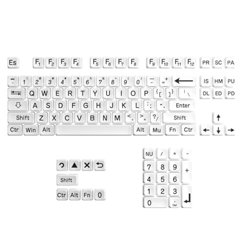 Csnbfiop 113Keys XDA Höhen Tastenkappen Set Mit Großen Schriftarten Schlichtes Schwarz Weiß Thema Für Individuelle Mechanische Tastaturen von Csnbfiop