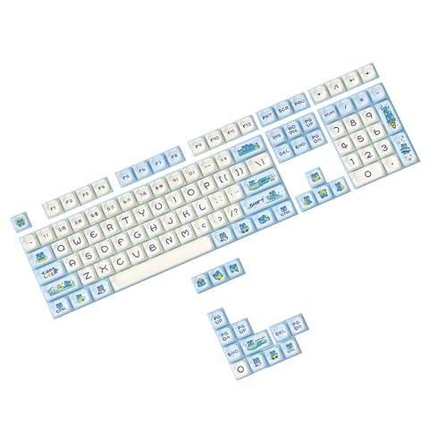 Csnbfiop 122-Tasten Set Mechanische Tastatur Tastenkappen Zitronenbär Zweifarbig OEM Höhe Für Mechanismus Tastatur von Csnbfiop