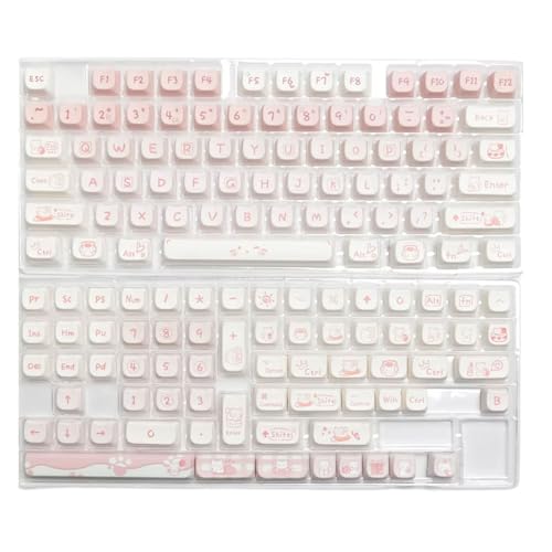 Csnbfiop 134Keys Tastenkappen Cartoon Party Kätzchen Tastenkappen Set Verbessert Tipperlebnis Für Mechanische Tastaturen Anpassbar von Csnbfiop