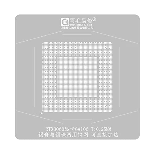 Csnbfiop RTX3060 3060TI BGA Reballing Schablonen GA106-300-A1 GA106-400-A1 Grafikchip GPU Lotpastenpflanzstation von Csnbfiop