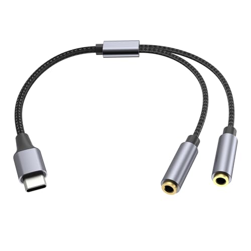 TypeC Auf 3 5 Mm Kopfhörer Y Splitter Extender Musikkabel 1 Stecker Auf 2 Buchsen Doppel Kopfhörerkabel von Csnbfiop